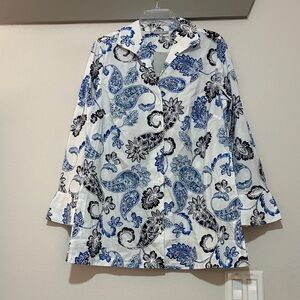 Hinson Wu Katie Button Back Tunic Top SZ 10 NWT